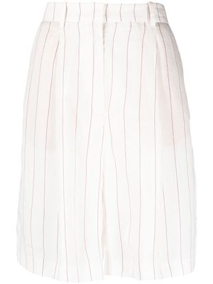 Fabiana Filippi pinstripe linen-blend shorts - White