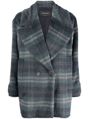Fabiana Filippi plaid-check wool coat - Blue