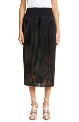 Fabiana Filippi Pleated Laser Cut Georgette Pencil Skirt in One Color