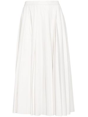 Fabiana Filippi pleated leather midi skirt - White