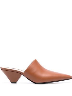 Fabiana Filippi pointed 55mm leather mules - Brown