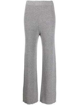 Fabiana Filippi ribbed-knit slip-on flared trousers - Grey