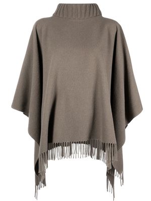 Fabiana Filippi roll-neck knitted poncho - Grey