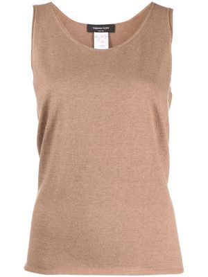 Fabiana Filippi scoop-neck knitted tank top - Brown