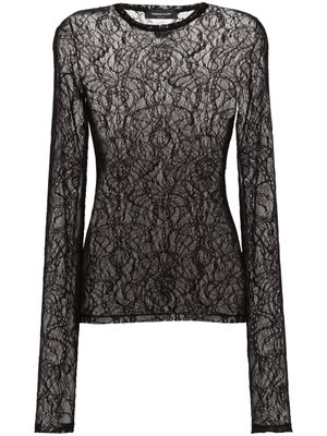 Fabiana Filippi semi-sheer lace blouse - Black