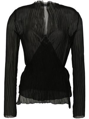 Fabiana Filippi semi-sheer plissé blouse - Black