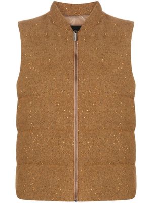 Fabiana Filippi sequin-detail padded vest - Brown