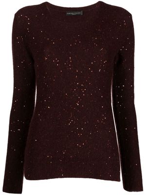 Fabiana Filippi sequin-embellished knitted top - Brown