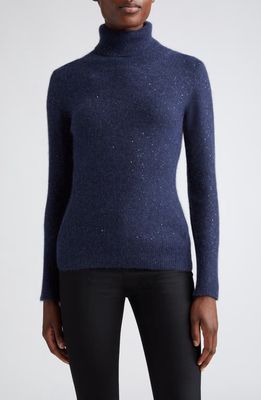 Fabiana Filippi Sequin Merino Wool & Silk Blend Turtleneck Sweater in Notte