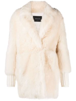Fabiana Filippi single-breasted faux-fur coat - Neutrals