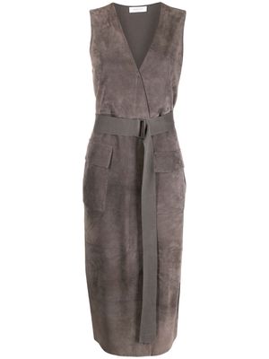 Fabiana Filippi sleeveless leather dress - Grey
