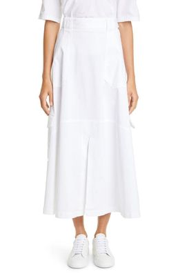 Fabiana Filippi Stretch Cotton Cargo Skirt in Bianco