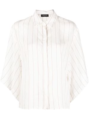 Fabiana Filippi stripe-print wide-sleeved shirt - White