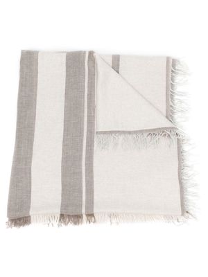Fabiana Filippi striped frayed-hem scarf - Neutrals