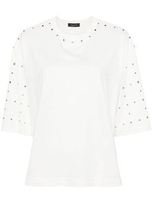 Fabiana Filippi stud-embellished cotton T-shirt - White