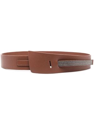 Fabiana Filippi stud-embellished leather belt - Brown