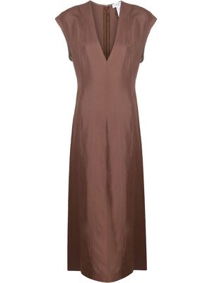 Fabiana Filippi tailored sleeveless midi dress - Brown