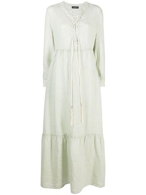 Fabiana Filippi tie-fastened linen dress - Green