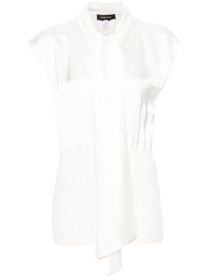 Fabiana Filippi tied-neck panelled blouse - White