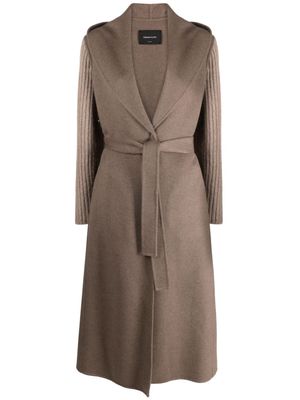 Fabiana Filippi tied-waist cashmere coat - Brown