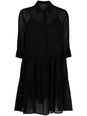 Fabiana Filippi tiered cotton shirt dress - Black