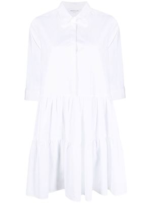 Fabiana Filippi tiered cotton shirt dress - White