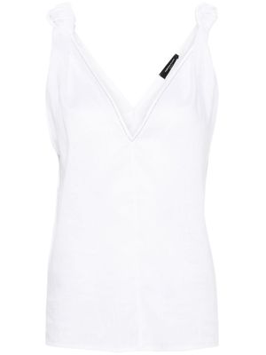Fabiana Filippi V-neck linen blouse - White