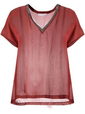 Fabiana Filippi V-neck short-sleeve T-shirt - Red