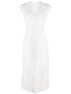 Fabiana Filippi V-neck sleeveless midi dress - White