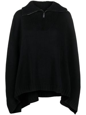 Fabiana Filippi virgin wool-blend knitted cape - Black