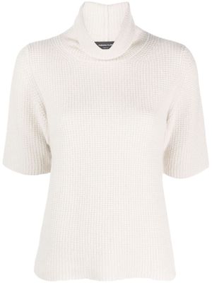 Fabiana Filippi waffle-knit roll-neck T-shirt - Neutrals