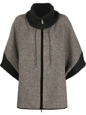 Fabiana Filippi zip-fastening two-tone coat - Grey