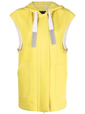 Fabiana Filippi zip-up hooded vest - Yellow