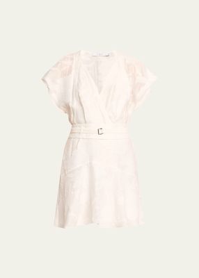 Fabiana Short-Sleeve Belted Mini Dress