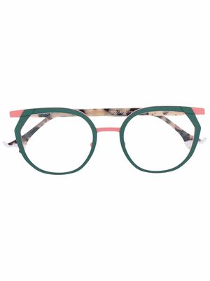 Face À Face tortoiseshell-detail glasses - Green