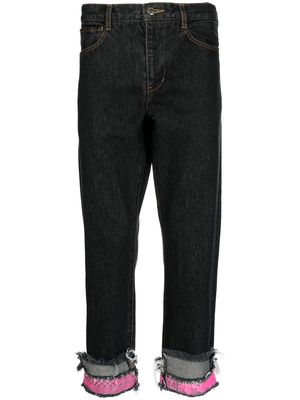 Facetasm cropped patchwork jeans - Black