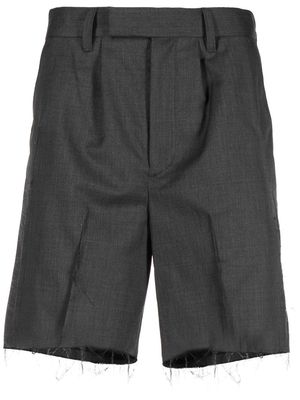 Facetasm frayed-edge tailored shorts - Grey