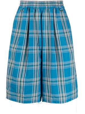 Facetasm tartan knee-length shorts - Blue