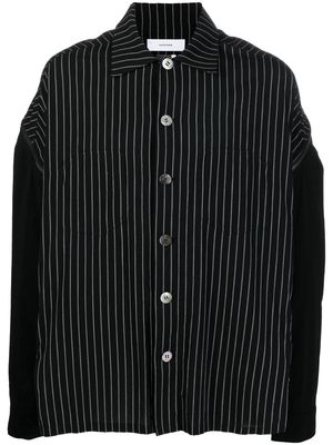 Facetasm zip-sleeve striped shirt - Black