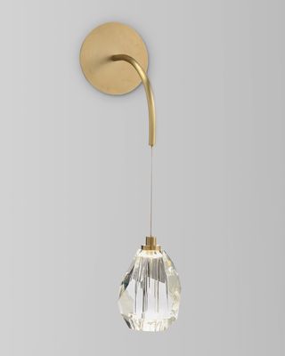 Faceted Cut Crystal Single Light Sconce