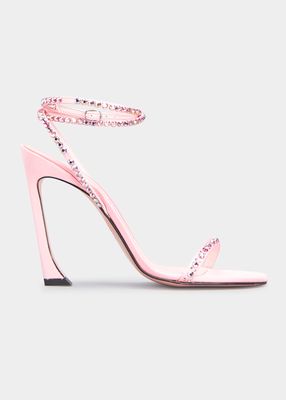 Fade Satin Crystal Ankle-Strap Sandals