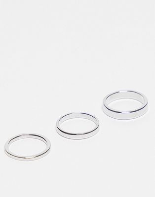Faded Future 3 pack of rings in silver