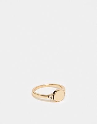Faded Future burnished mini signet ring in gold