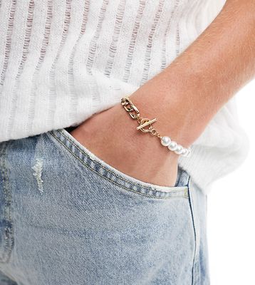 Faded Future chain and pearl bracelet in gold