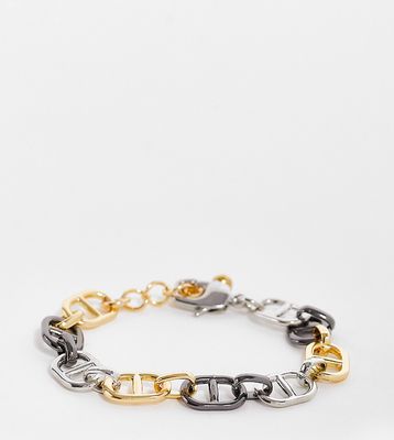 Faded Future chain link bracelet in mixed metalwork-Silver