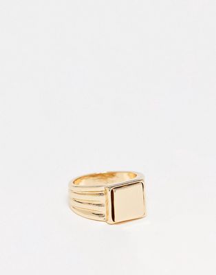 Faded Future chunky signet ring in gold