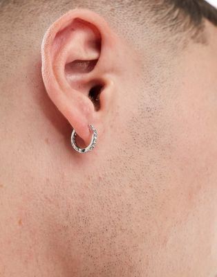 Faded Future embellished huggie hoops in silver