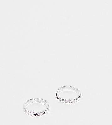 Faded Future rough cut band ring pack in silver