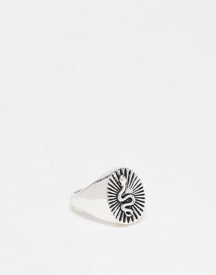 Faded Future snake signet ring in silver