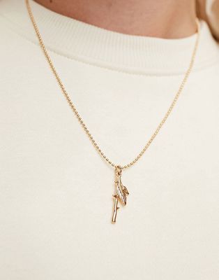 Faded Future thorn pendant chain necklace in gold